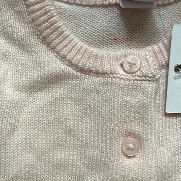 Janie and Jack Pastel Pink Ruffle Hem Cardigan Size 0-3M - Picture 4 of 5